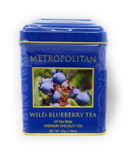 Load image into Gallery viewer, Wild Blueberry Black Tea 24 Bags in Decorative Tin