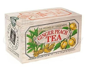 Ginger Peach Flavored Ceylon Tea 25 Teabags in Wood Box