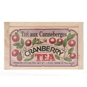 Cranberry Flavored Ceylon Tea 25 Teabags in Wood Box