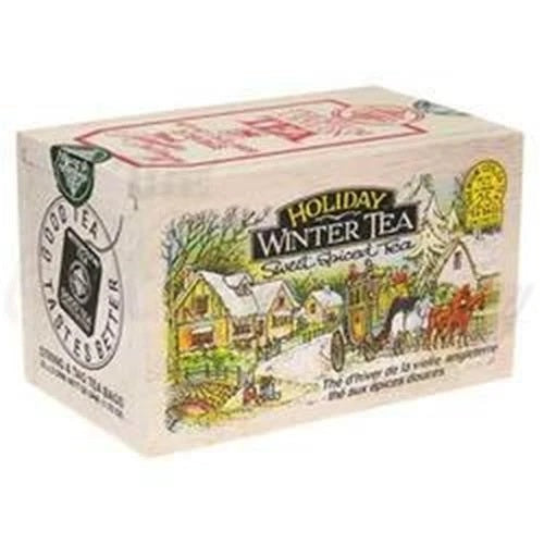 Holiday Winter Flavored Black Tea 25 Teabags in Wood Box