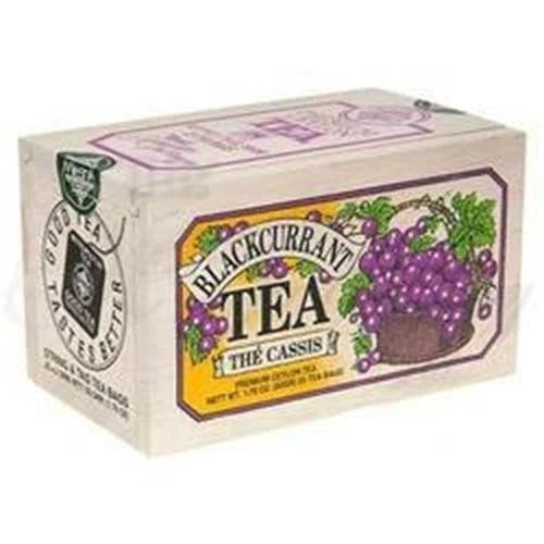 Black Currant Flavored Ceylon Tea 25 Teabags in a Wood Box