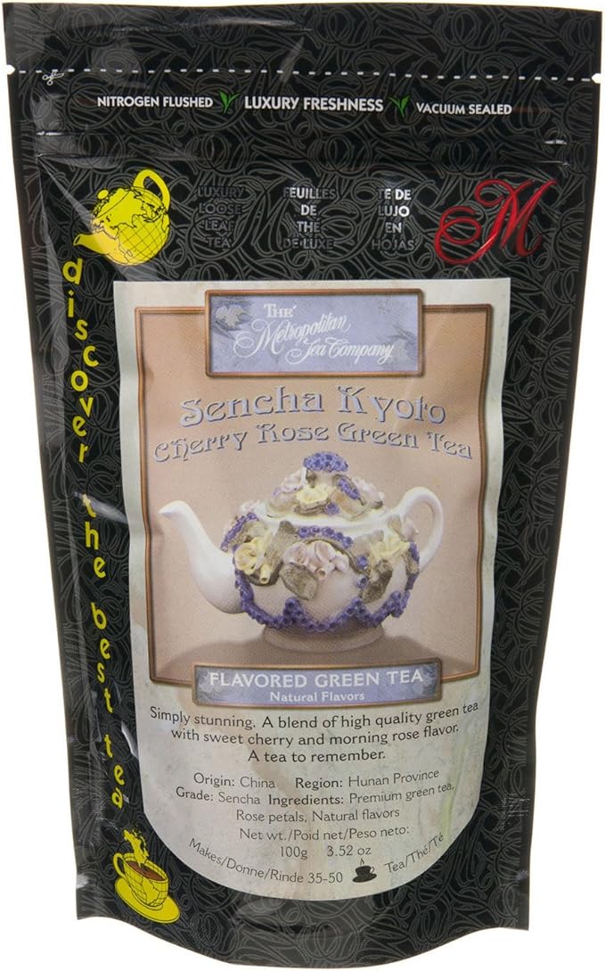 Kyoto Cherry Rose Flavored Green Loose Tea Pack 100g