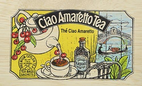Ciao Amaretto Flavored Ceylon Tea 25 Teabags in Wood Box