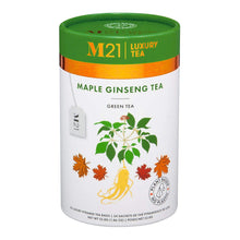 Load image into Gallery viewer, M21 Luxury Ginseng Maple Green Tea 24 Pyramid Bags
