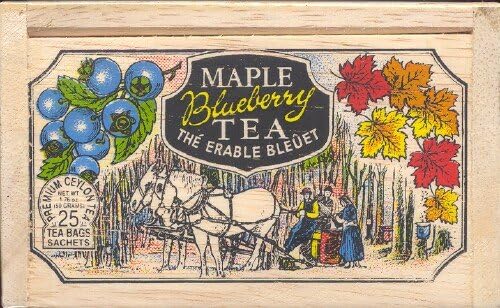 Maple Blueberry Flavored Ceylon Tea 25 Teabags in Wood Box