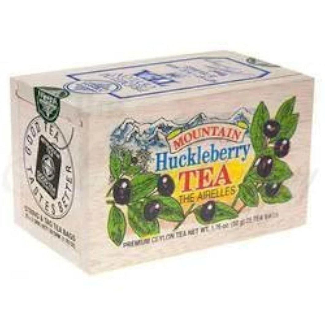 Mountain Huckleberry Flavored Black 25 Teabags in Wood Box
