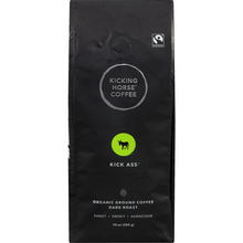 Load image into Gallery viewer, Kicking Horse Kick Ass Dark Roast Whole Bean Coffee 454g (16oz) Bag
