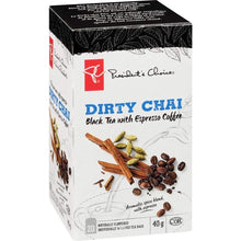 Load image into Gallery viewer, PC Dirty Chai Black Tea + Espresso Coffee, 20ct, 40g, Imported from Canada}
