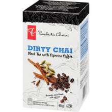 Load image into Gallery viewer, PC Dirty Chai Black Tea + Espresso Coffee, 20ct, 40g, Imported from Canada}
