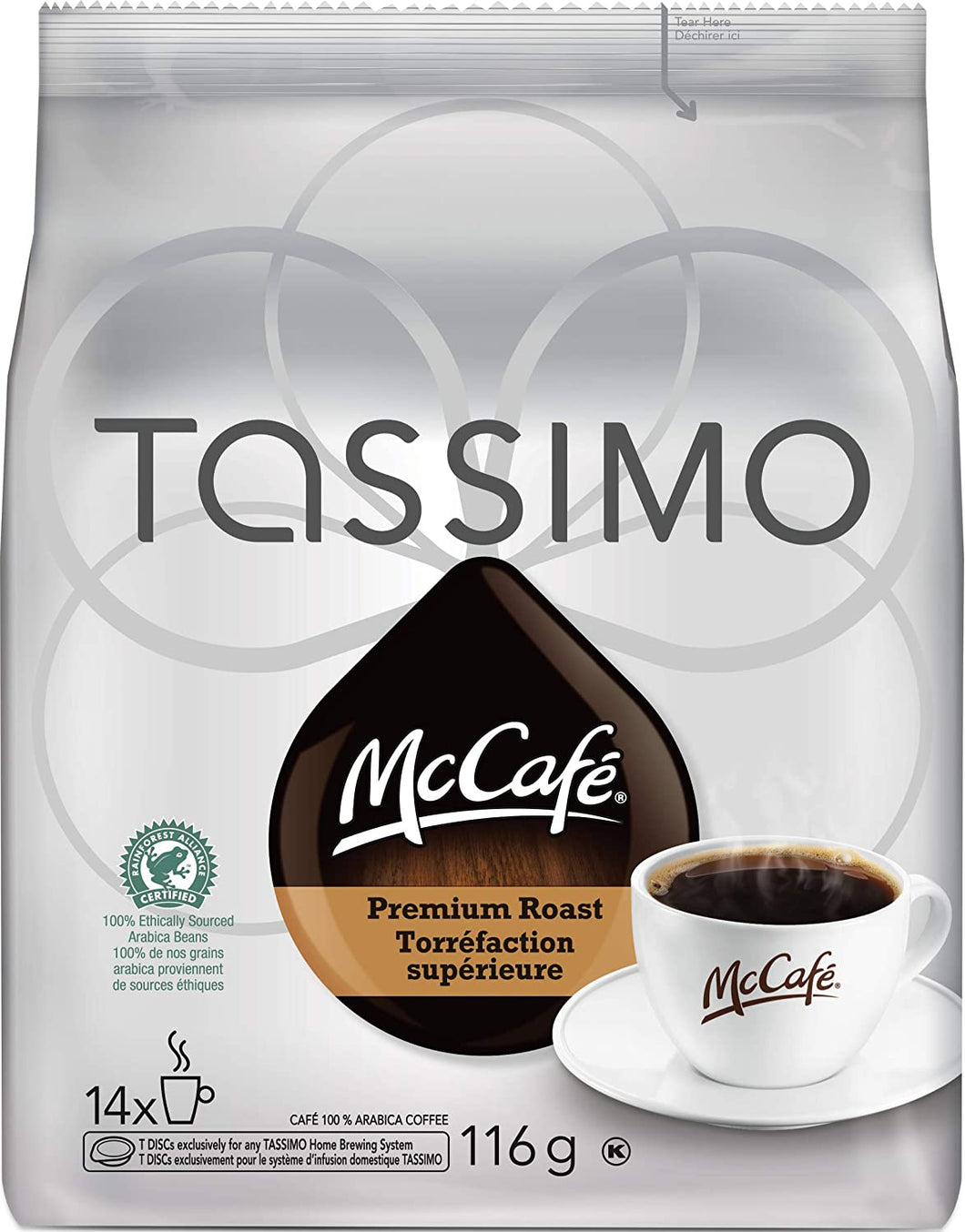 McDonald's McCafe Premium Roast Coffee 14 Tassimo T Discs
