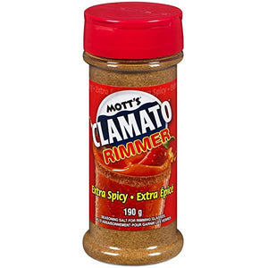 Mott's Clamato Extra Spicy Caesar Seasoning Salt 190g Glass Rimmer