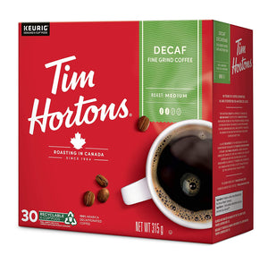 Tim Hortons Decaf Medium Roast Coffee 30 Count Keurig K Cups