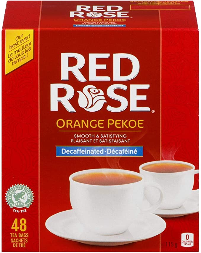 Red Rose Decaffeinated Orange Pekoe Tea 48 Bags 115g