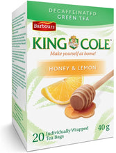 Load image into Gallery viewer, King Cole Decaffeinated Honey Lemon Green Tea - 20 Count
