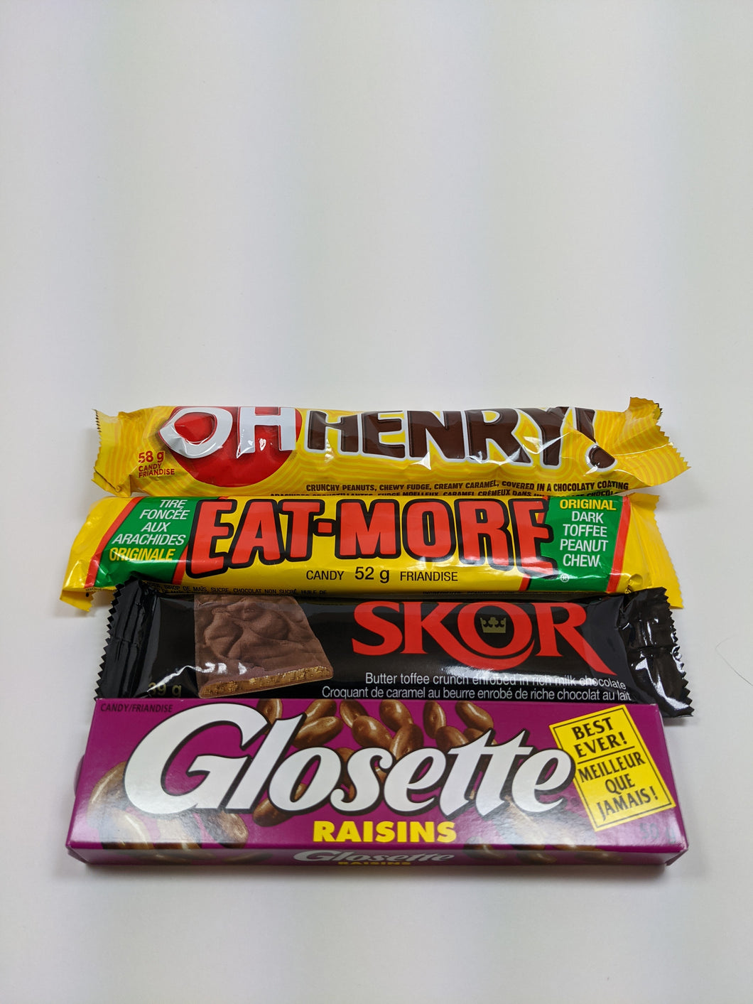 Canadian Hershey Chocolate Bar Assortment x 4 (four kinds, one of each)