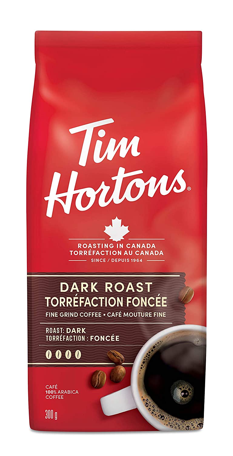 Tim Horton's Dark Roast Ground Coffee 300g (10.5oz) Bag