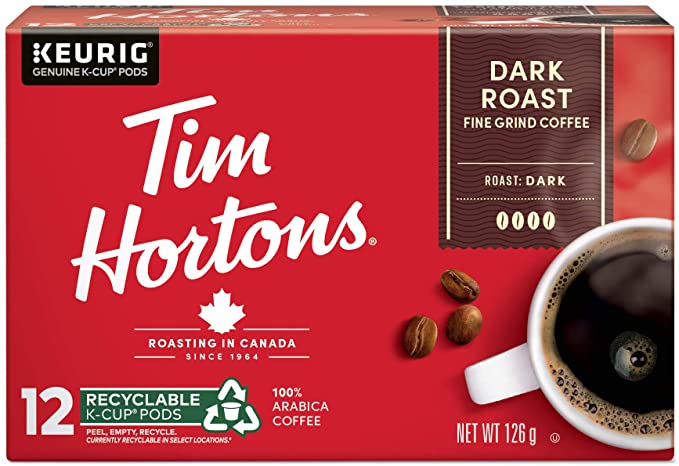Tim Hortons Dark Roast Coffee Keurig 12 Pack K-Cups