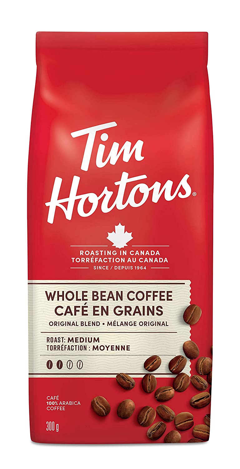 Tim Horton's Original Roast Whole Bean Coffee 300g (10.5oz) Bag