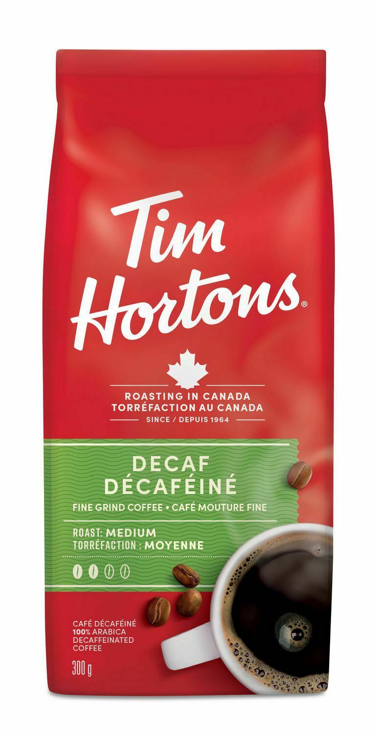 Tim Hortons Decaf Ground Coffee 300g (10.5oz) Bag